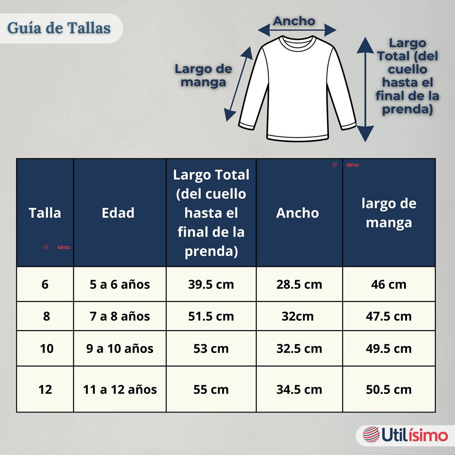 Pack 6 Camisetas Algod&oacute;n Manga Larga Polera Primera Capa Blanco Ni&ntilde;o image number 3.0