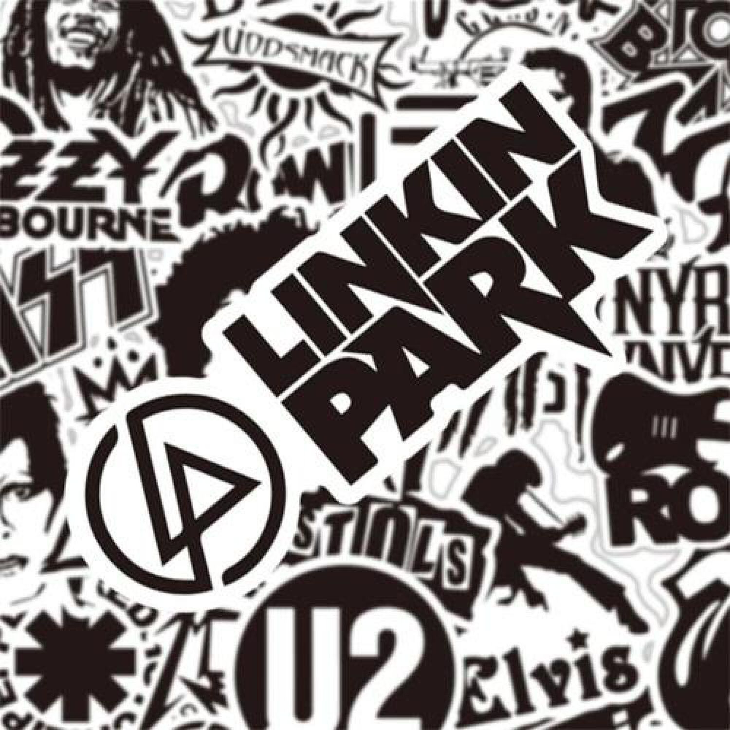 Set Sticker Cantantes Grupos De Rock M&uacute;sica Black&white image number 5.0