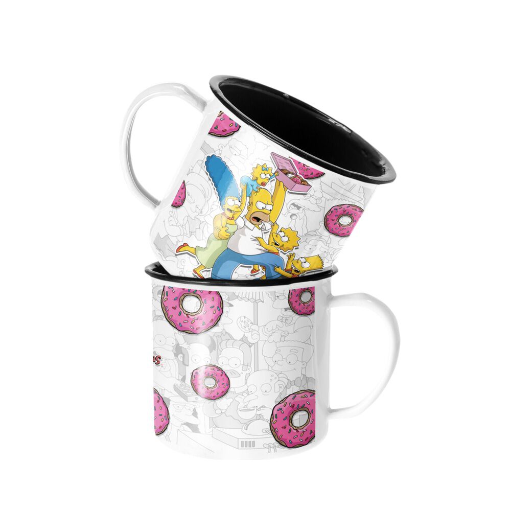 Taza Enlozada Lechera Familia Simpson Rosquilla Homero Marge image number 0.0