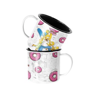 Taza Enlozada Lechera Familia Simpson Rosquilla Homero Marge