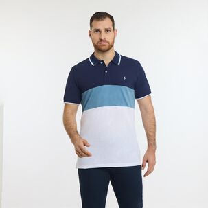 Polera Bloque Color Regular Manga Corta Cuello Piqué Hombre Herald