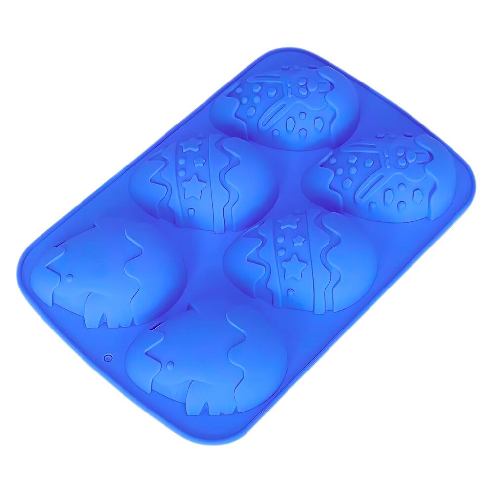 Molde Silicona Bandeja De 6 Huevos De Pascua Grande Azul image number 0.0