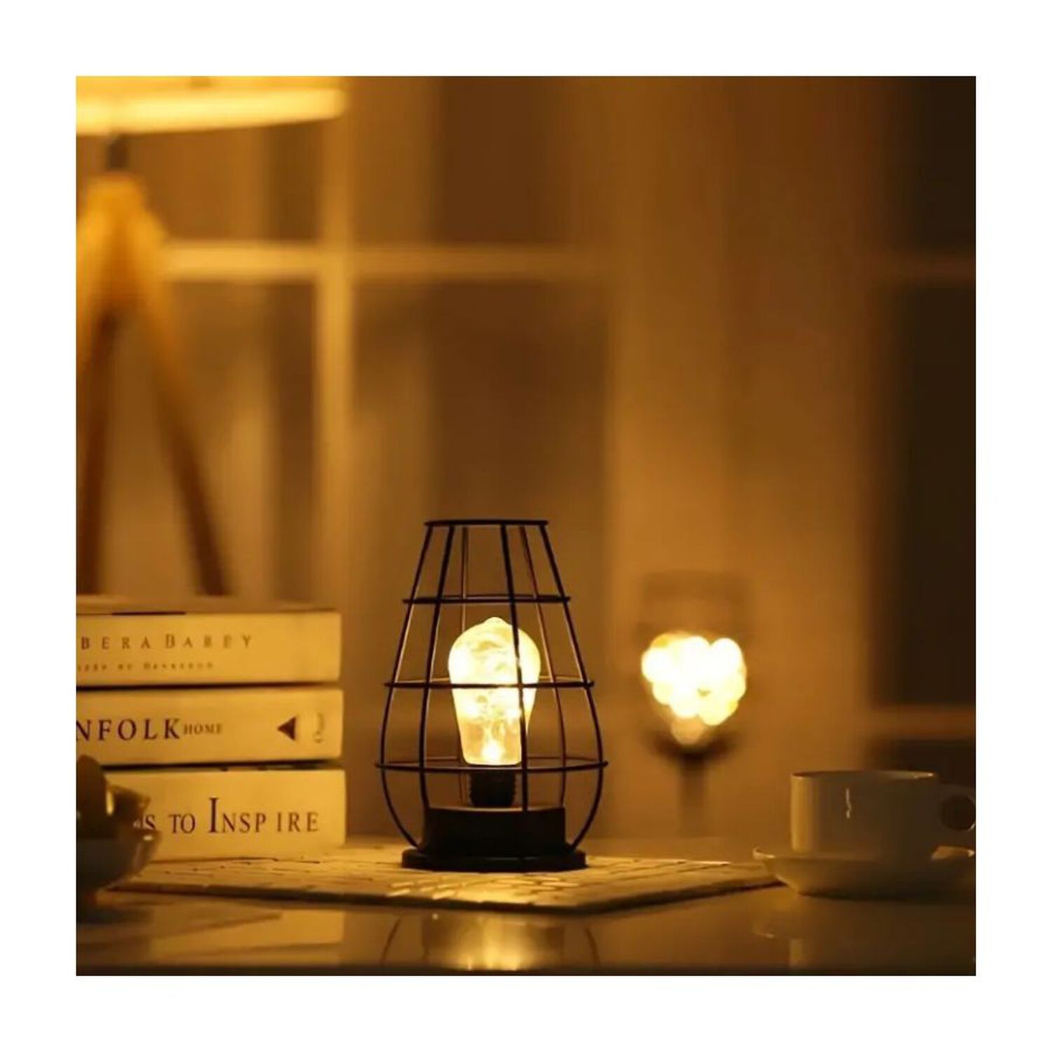 Lampara Colgante Fierro Luz Led Decorativa Portatil Cuerda image number 2.0