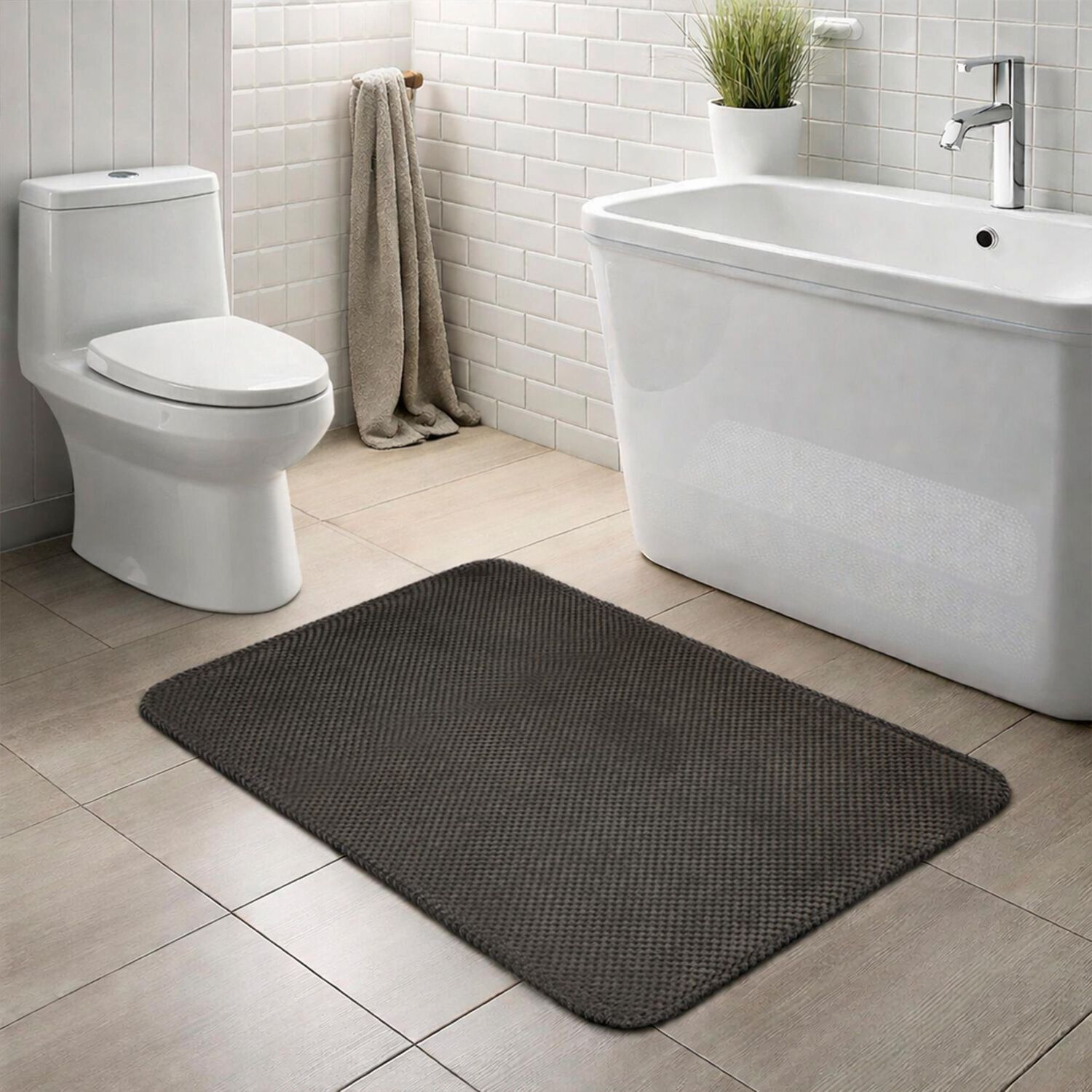 Alfombra De Ba&ntilde;o Nautica Home Popcorn 50x80cm Caf&eacute; image number 0.0