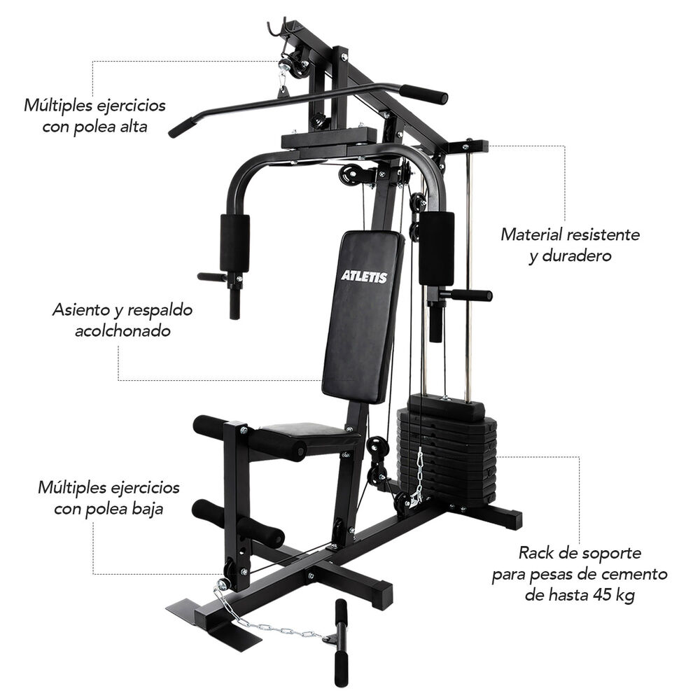 Home Gym Multifuncional Xtreme Force 45 Kg Con Poleas image number 2.0