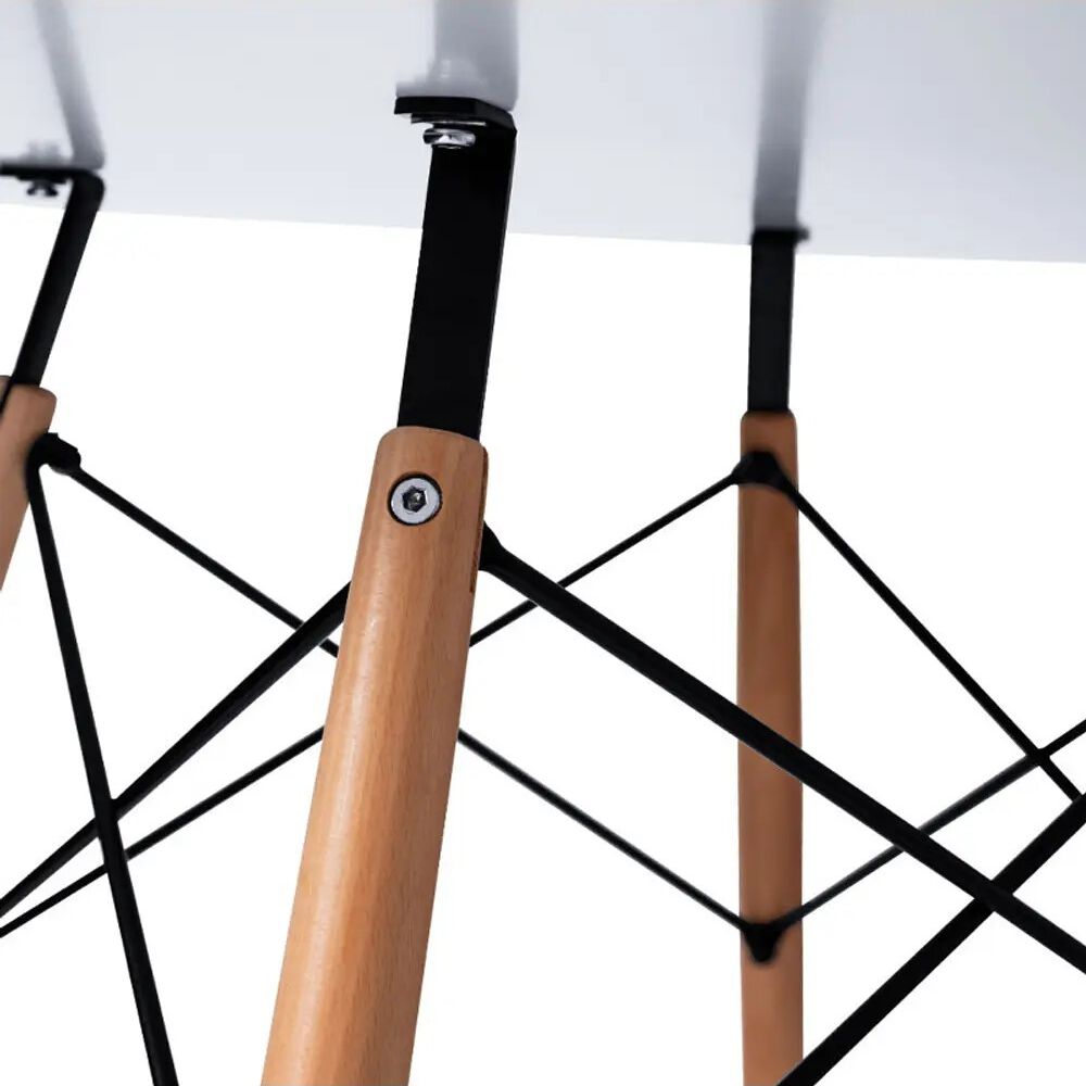 Comedor Mesa Eames Blanca 100cm + 4 Sillas Mariposas Wood Rosa image number 3.0