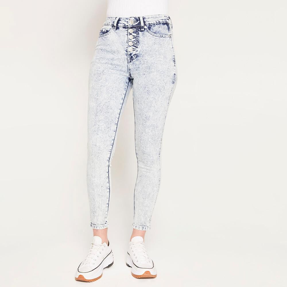 Jeans Botones Tiro Alto Super Skinny Mujer Freedom en Oferta | Hites.com