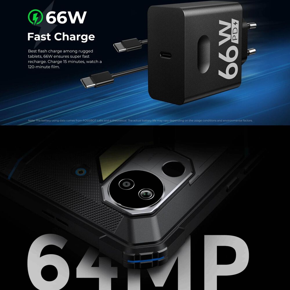 Fossibot Dt2 - Tablet Rugerizada 10,4'' 2k, Cámara 64 Mp, Batería 22.000 Mah image number 3.0