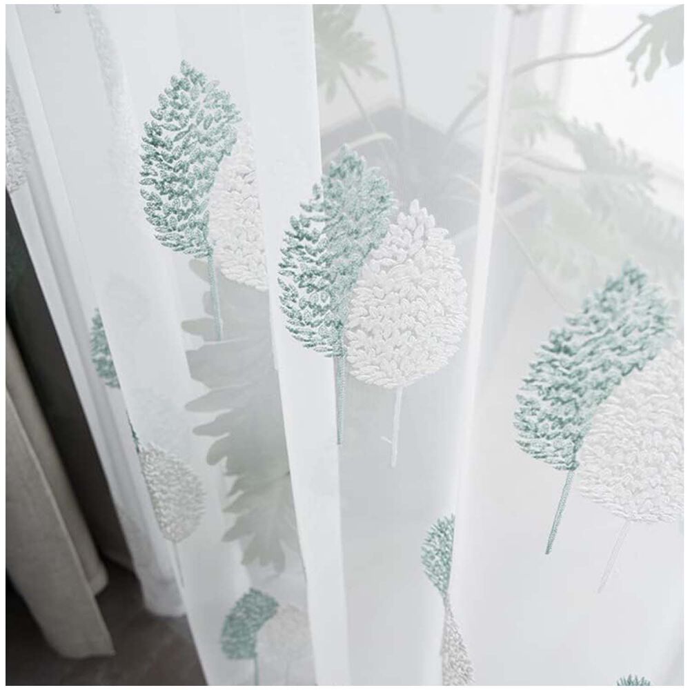 Set De 02 Visillos Bordados Con Argollas 140x230 Cm Mod11 image number 3.0