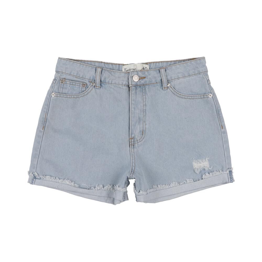 Short Basta Desflecada Tiro Alto Mom Mujer Freedom image number 0.0