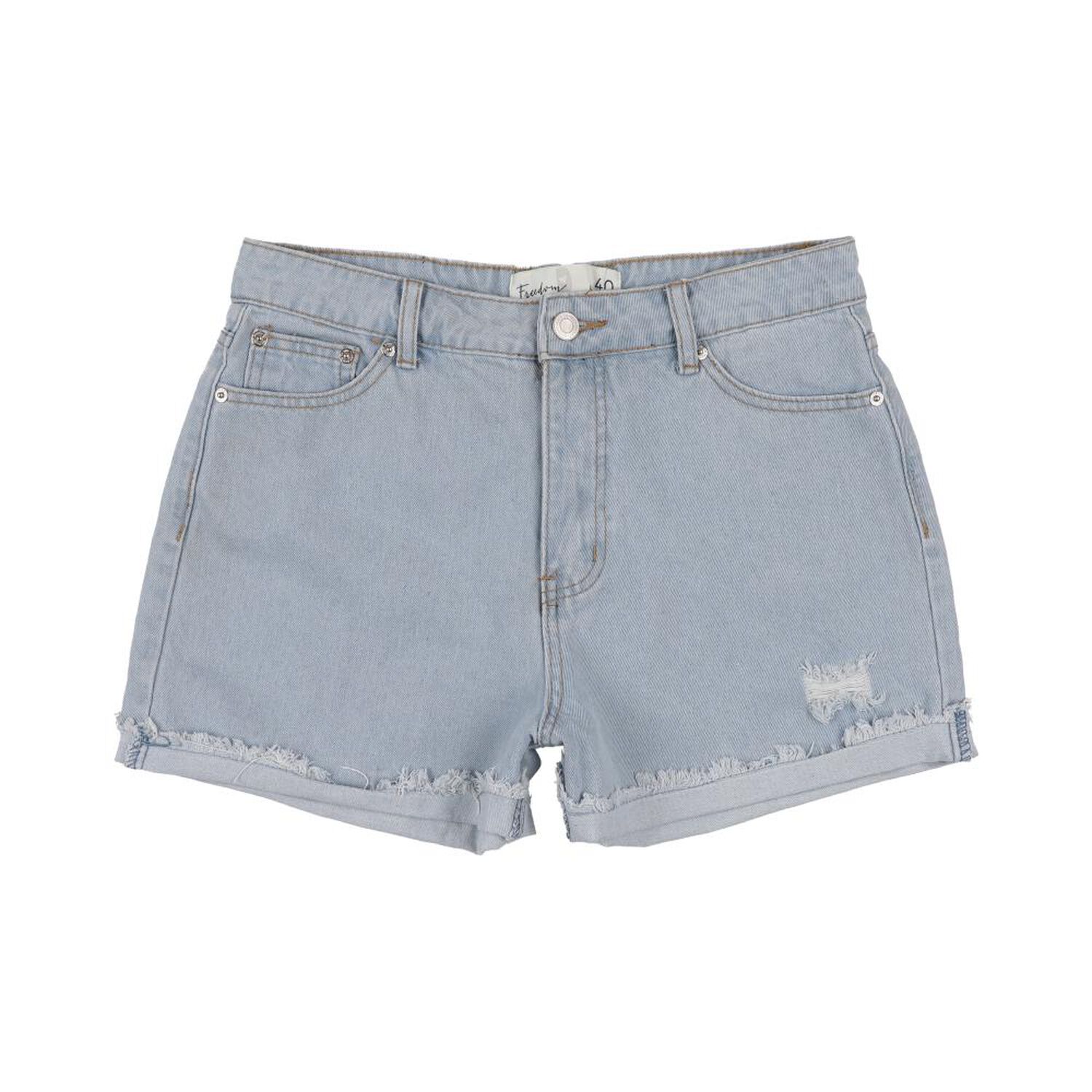 Short Basta Desflecada Tiro Alto Mom Mujer Freedom image number 0.0