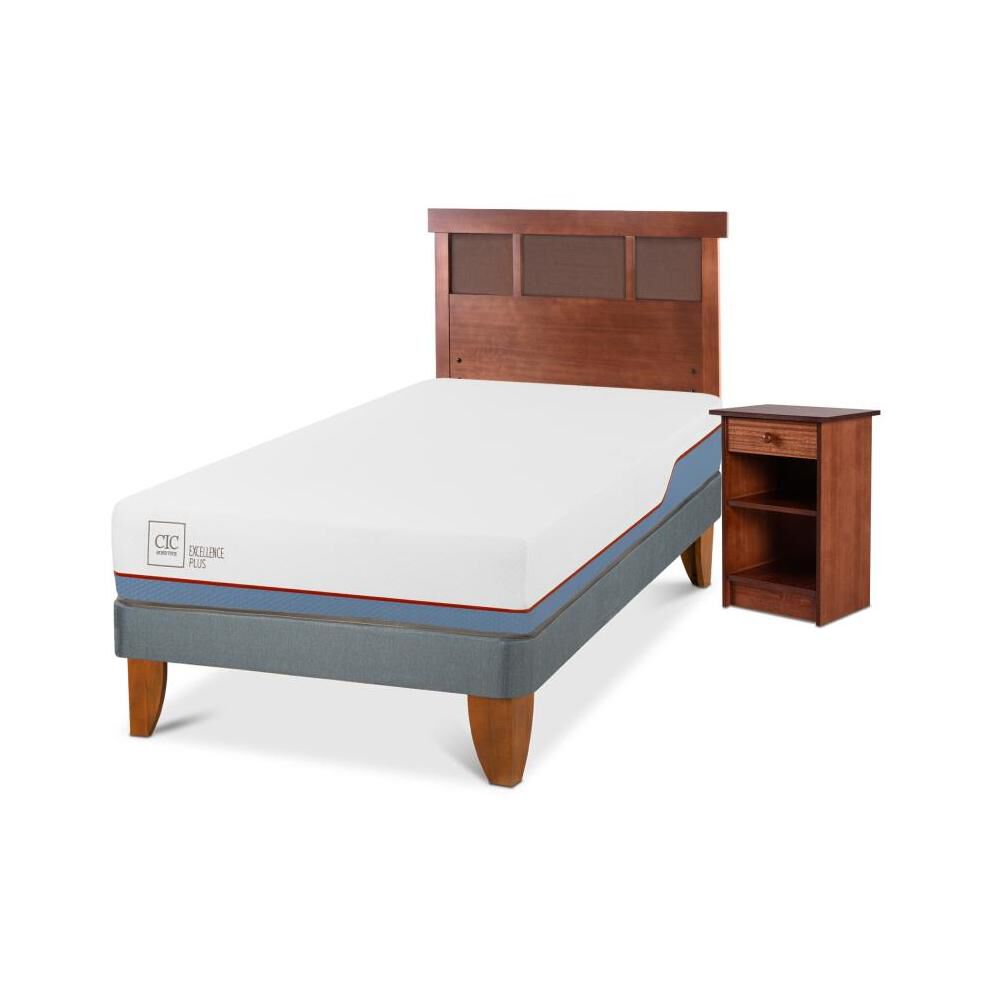 Cama Europea Cic Excellence Plus / 1.5 Plazas / Base Normal + Set De Maderas image number 1.0