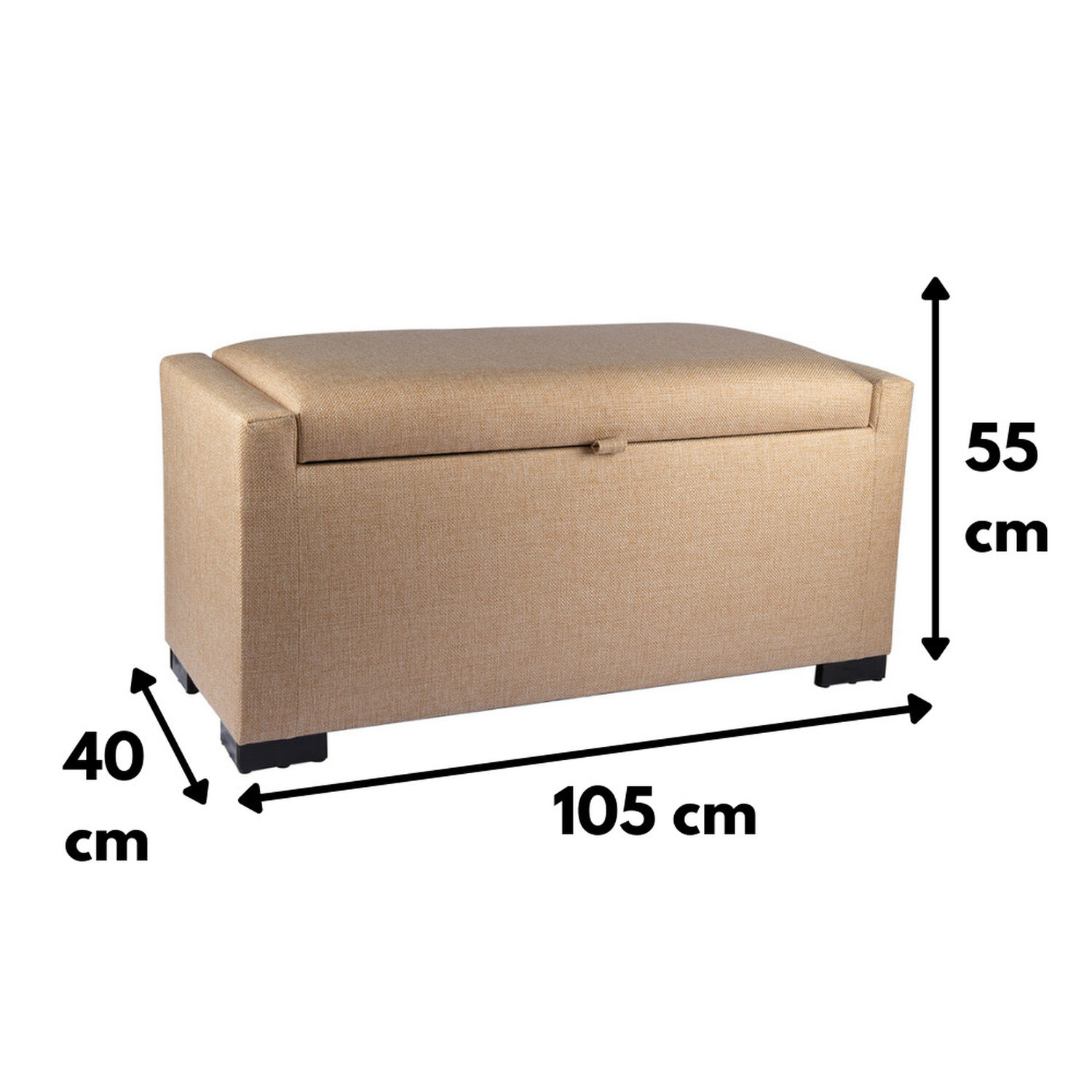 Banqueta Con Ba&uacute;l Leyzy Beige Omega 40x55x105 Cm M&aacute;xima Design image number 4.0