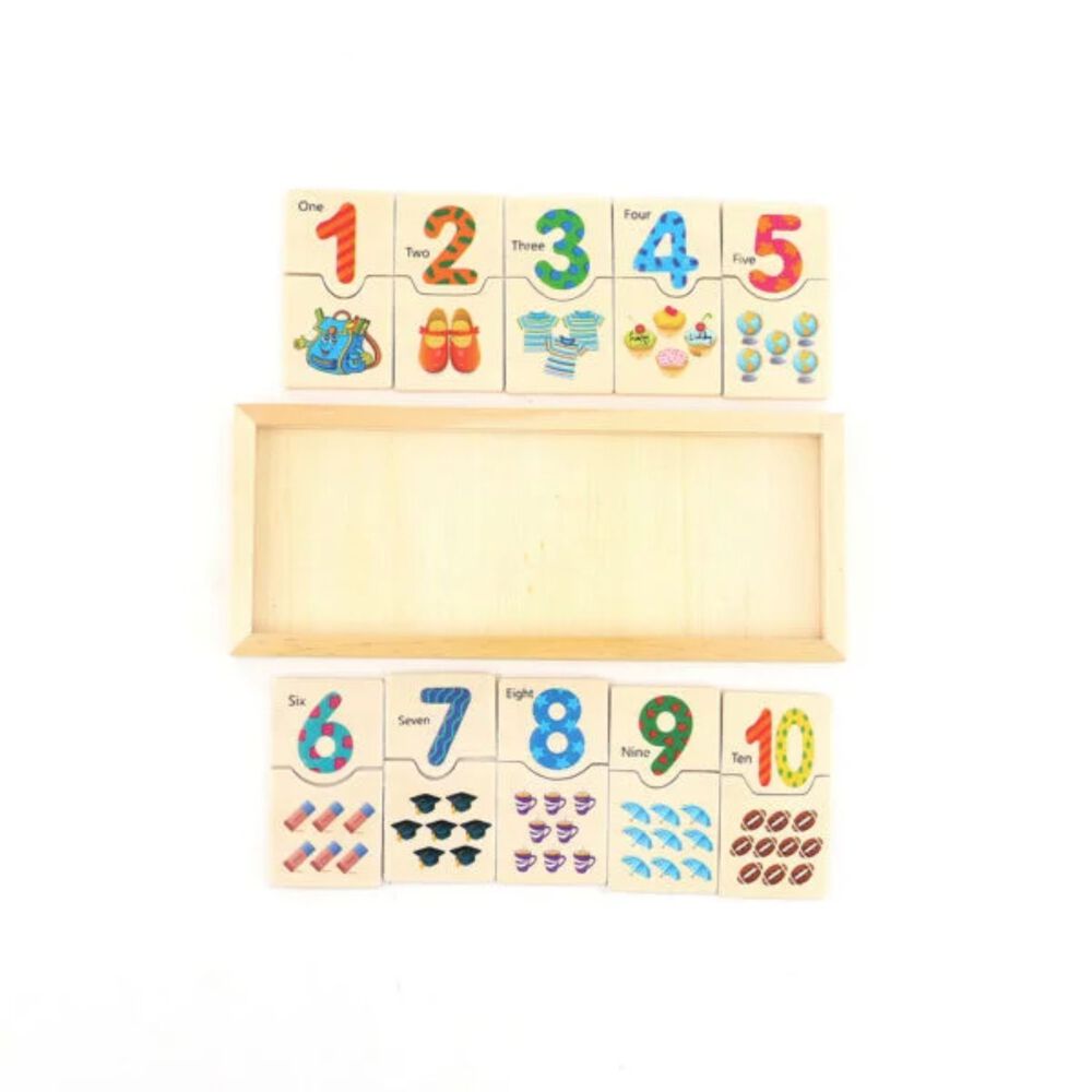 Juego De Dominó De Madera Para Aprender Números Para Niños image number 3.0