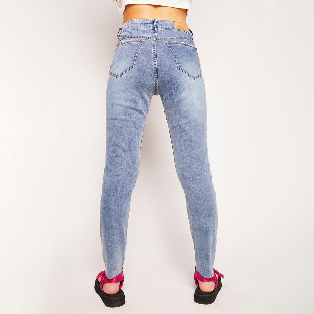 Jeans Roturas Tiro Medio Skinny Mujer Freedom image number 2.0