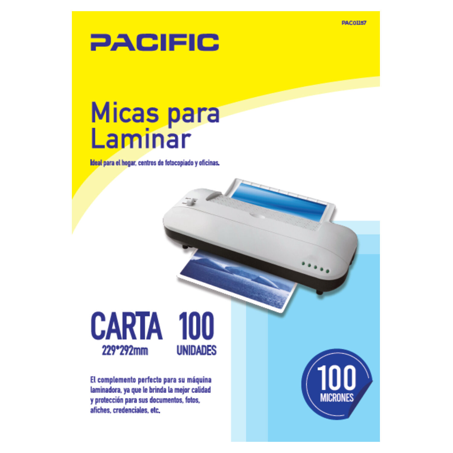 100 Laminas Micas Termolaminadora Carta 100 Micrones - Ps image number 0.0
