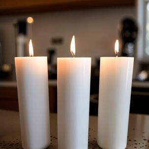 Pack De 2 Velas 15 X5 Cm Blancas