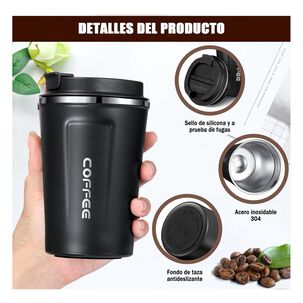 Termo Mug Café 380ml Acero Inoxidable Portátil Negro Termo Mug Café 380ml Acero Inoxidable Portátil Negro