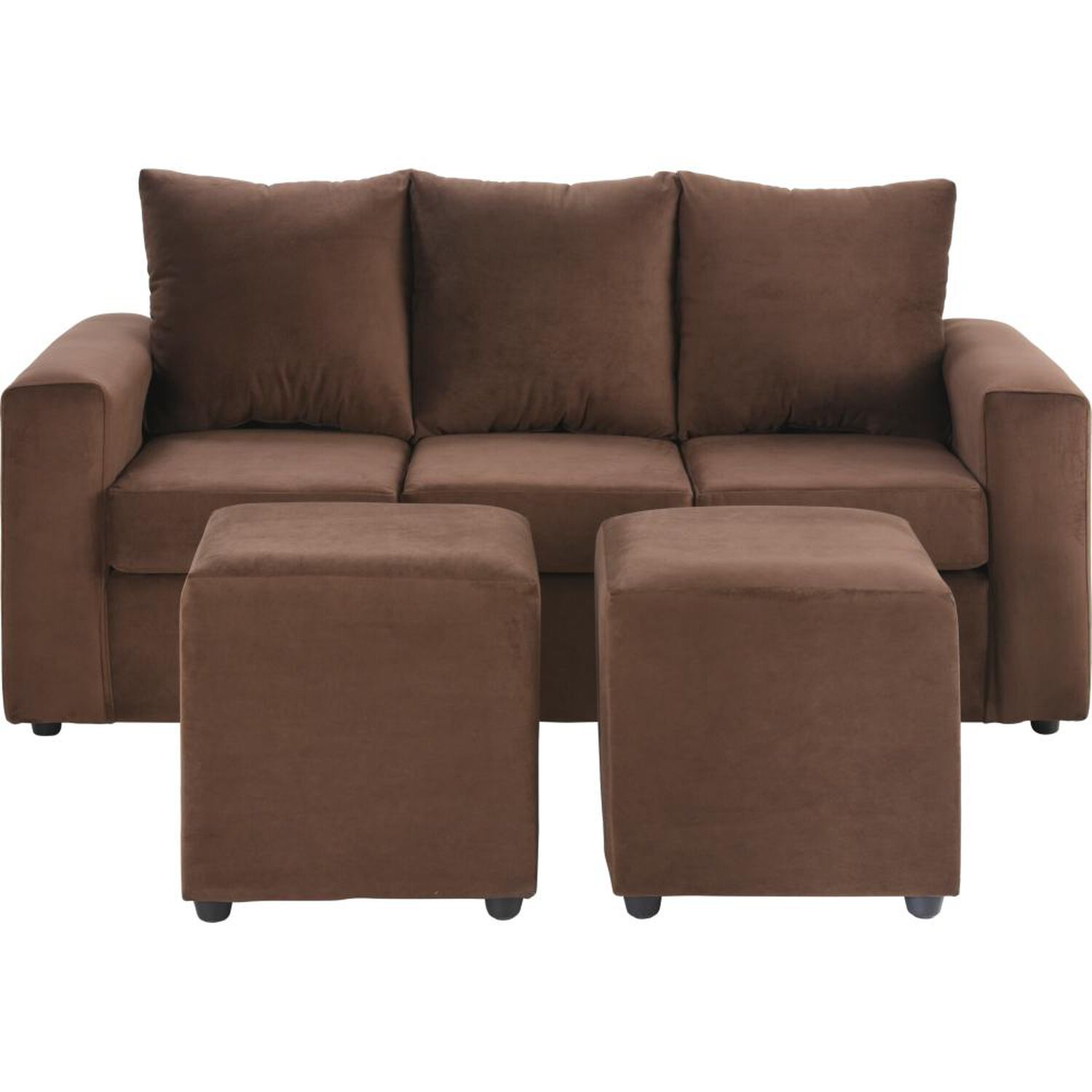 Juego De Living Bodevir Kendy / 3 Cuerpos + 2 Pouf image number 0.0