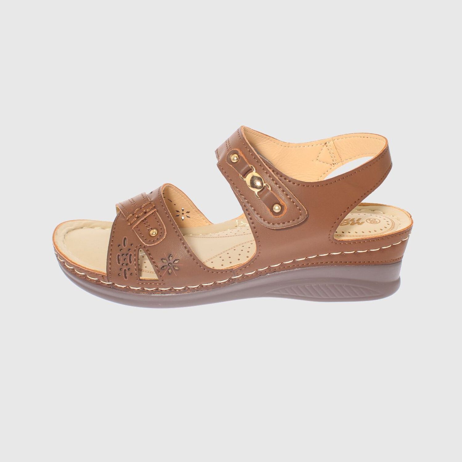 Sandalia Confort Caf&eacute; Modelo Italiano Art. 5ask76614brown image number 1.0