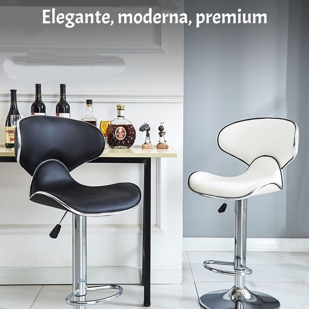 Pack 2 Sillas Piso Bar Premium Negras Altura Regulable Yc229 image number 3.0