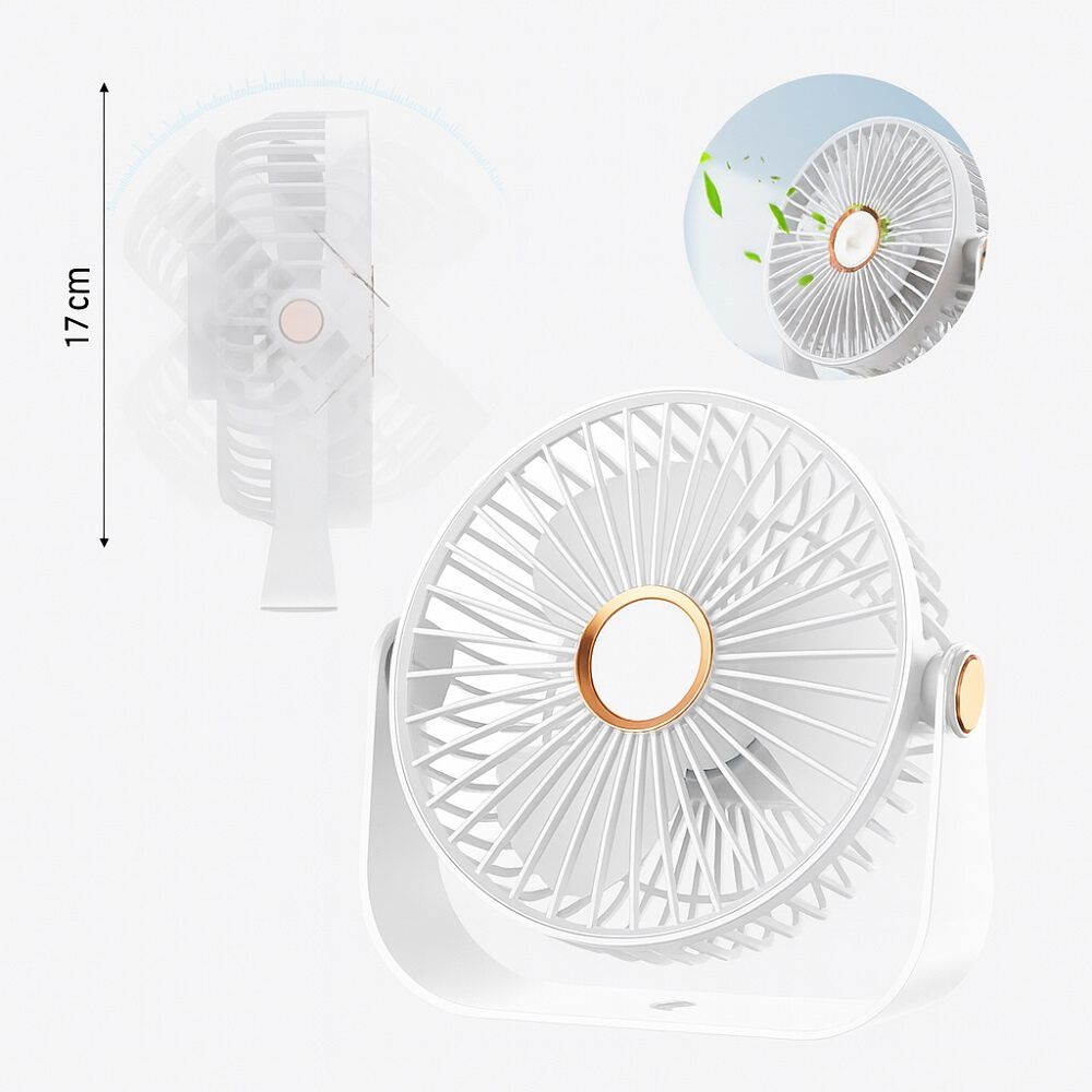 Ventilador De Escritorio Port&aacute;til Usb Con Luz Recargable 17 Cm image number 1.0