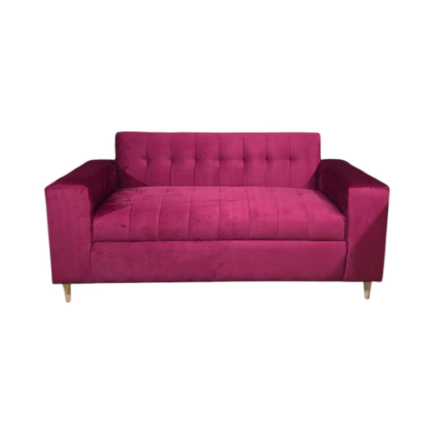 Sofa Dos Cuerpos Felpa Burdeo image number 0.0