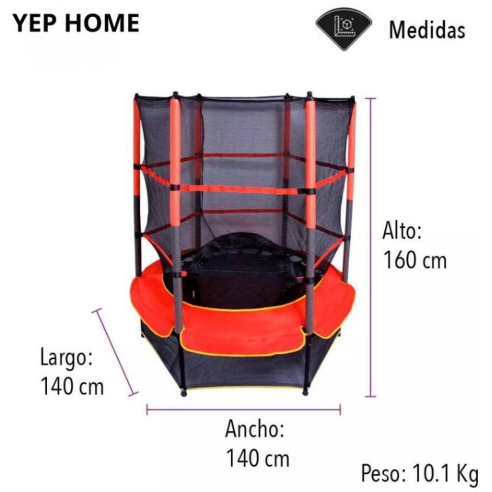 Cama Elástica Saltarina Trampolin Para Niños 1.4m Con Malla image number 1.0