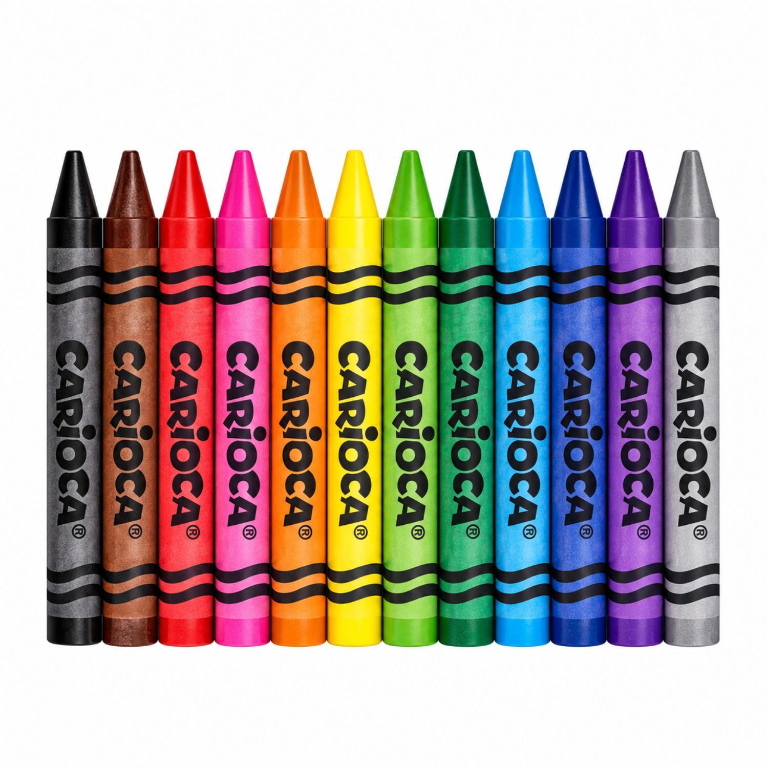 Crayones De Cera Carioca 12 Colores Lavables Escolares - Ps image number 0.0