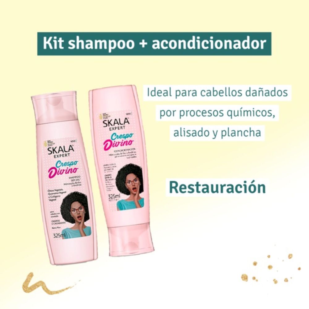 Kit Shampoo Y Acond Crespo Divino Skala Expert 650ml image number 5.0