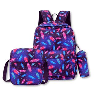 Pack Mochila Lonchera Estuche 43cm Juvenil Y Escolar Magic Feathers