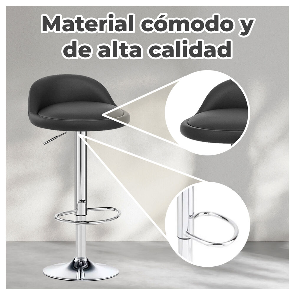 Pack 2 Silla Piso Bar Taburete Negro image number 2.0