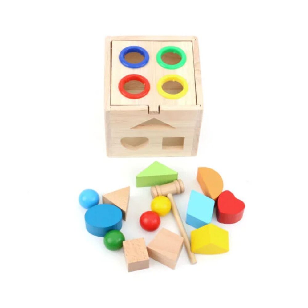 Caja De Encaje Con Figuras Geom&eacute;tricas De Madera Para Ni&ntilde;os image number 1.0