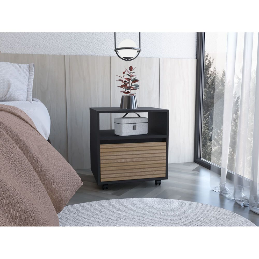 Velador Con Ruedas 1 Cajon Fm-018n - Negro image number 4.0