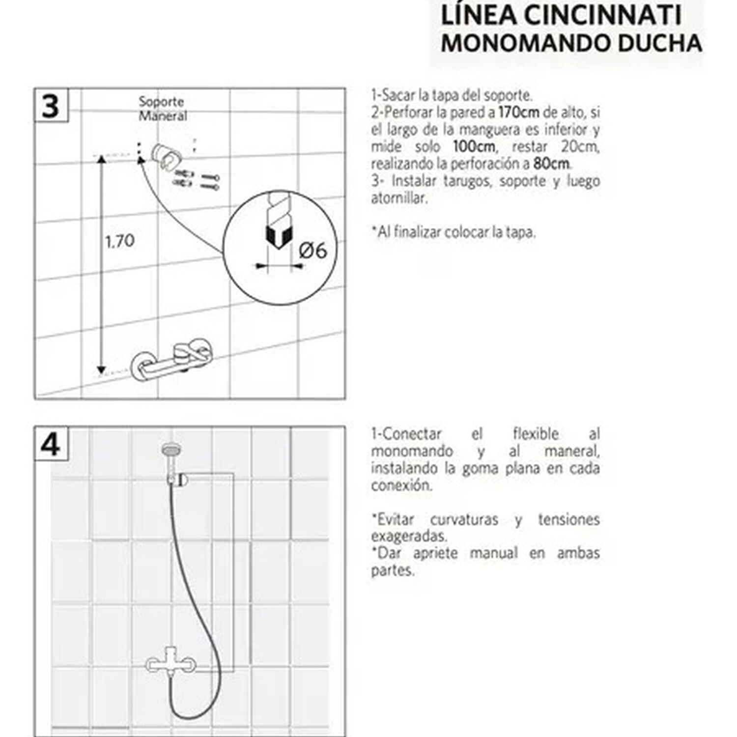 Monomando Llave Grifo Para Ducha Modelo Cincinnati Pmb Color Cromo image number 5.0
