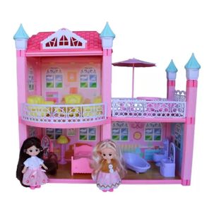 Juguete Casa Castillo De Mu&ntilde;ecas Armable 105pcs