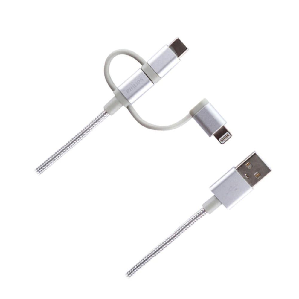 Cable Usb 3 En 1 Mricro Usb Tipo C Lightning 0.8m image number 0.0