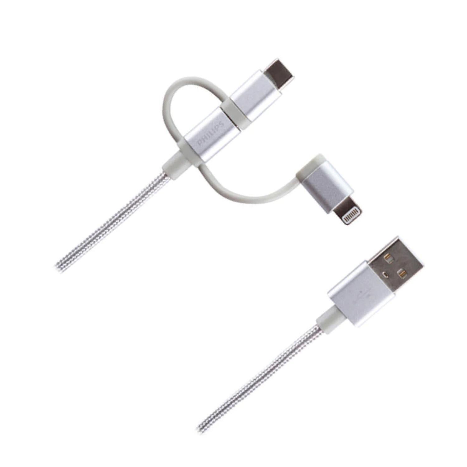 Cable Usb 3 En 1 Mricro Usb Tipo C Lightning 0.8m image number 0.0