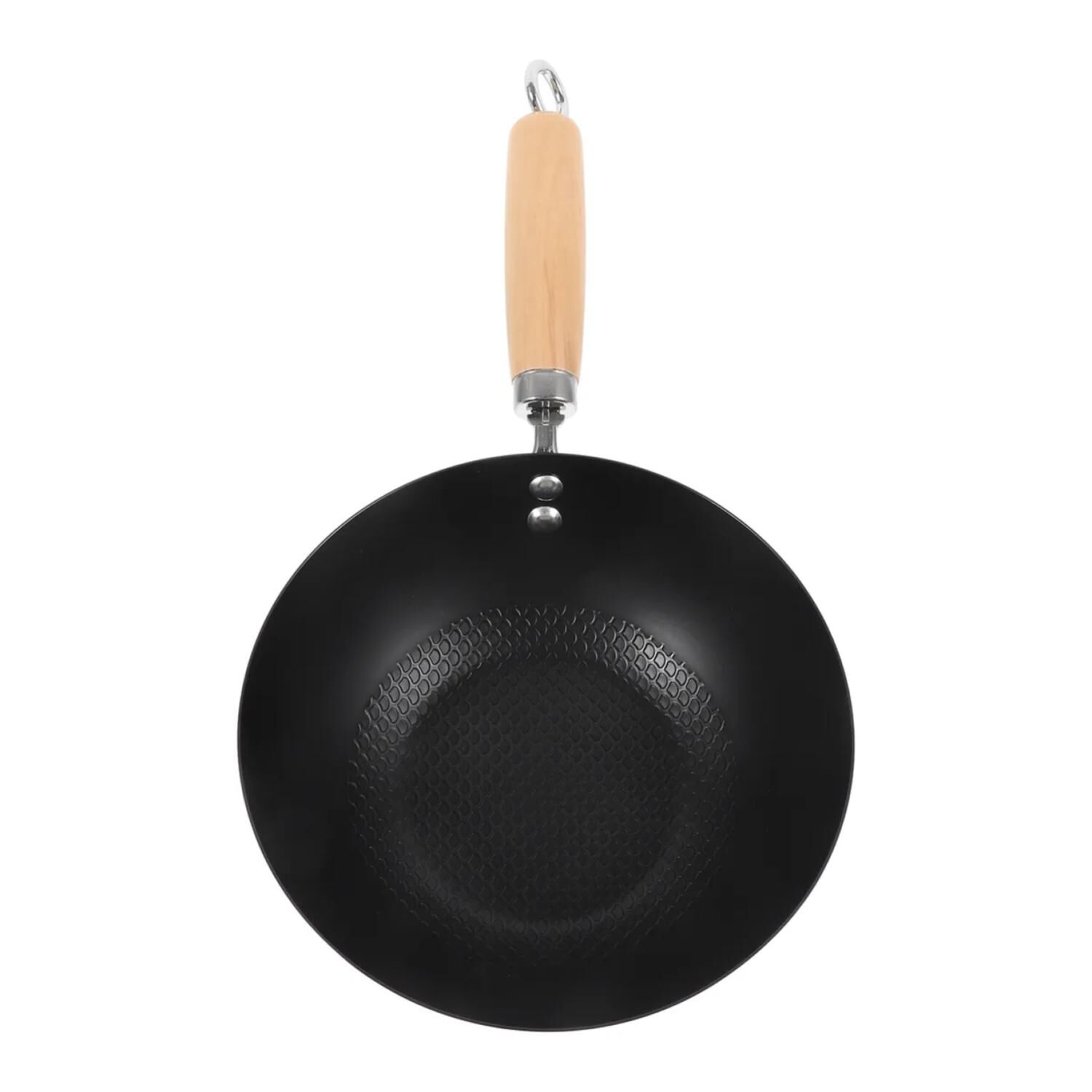 Sarten Wok Antiadherente 20cm Negro Con Mango De Madera image number 2.0