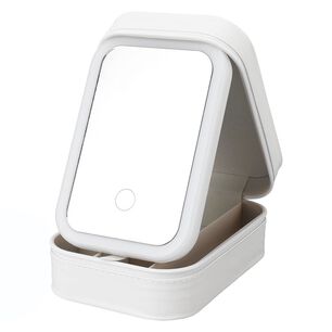 Estuche Organizador De Cosm&eacute;ticos Con Espejo Y Luces Led