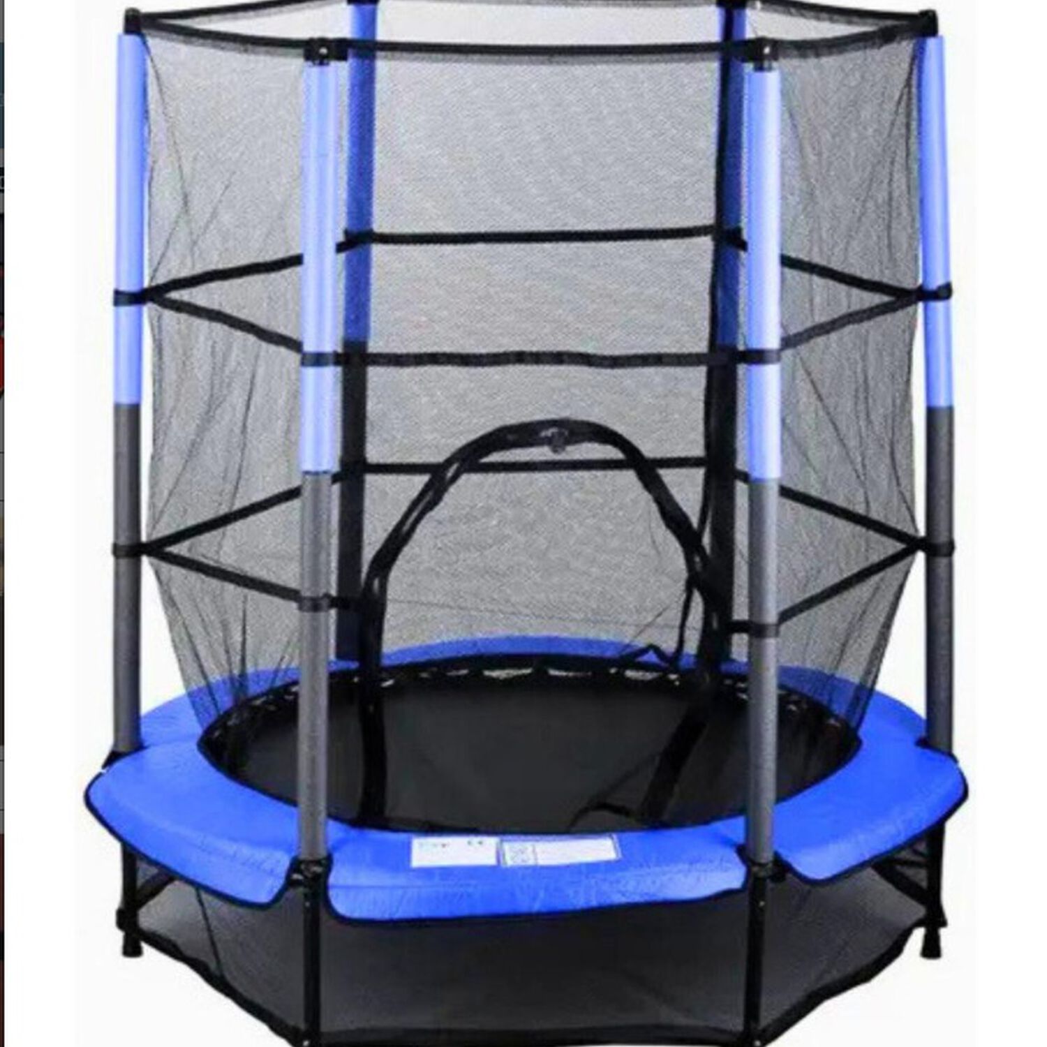 DEVESSPORT Cama Elástica Kohala Baby De 140 Cm Con Red De Seguridad – Trampolín Infantil Para Niños 1-6 Años, Interior/exterior, Carga 50 Kg, Azul Naranja
