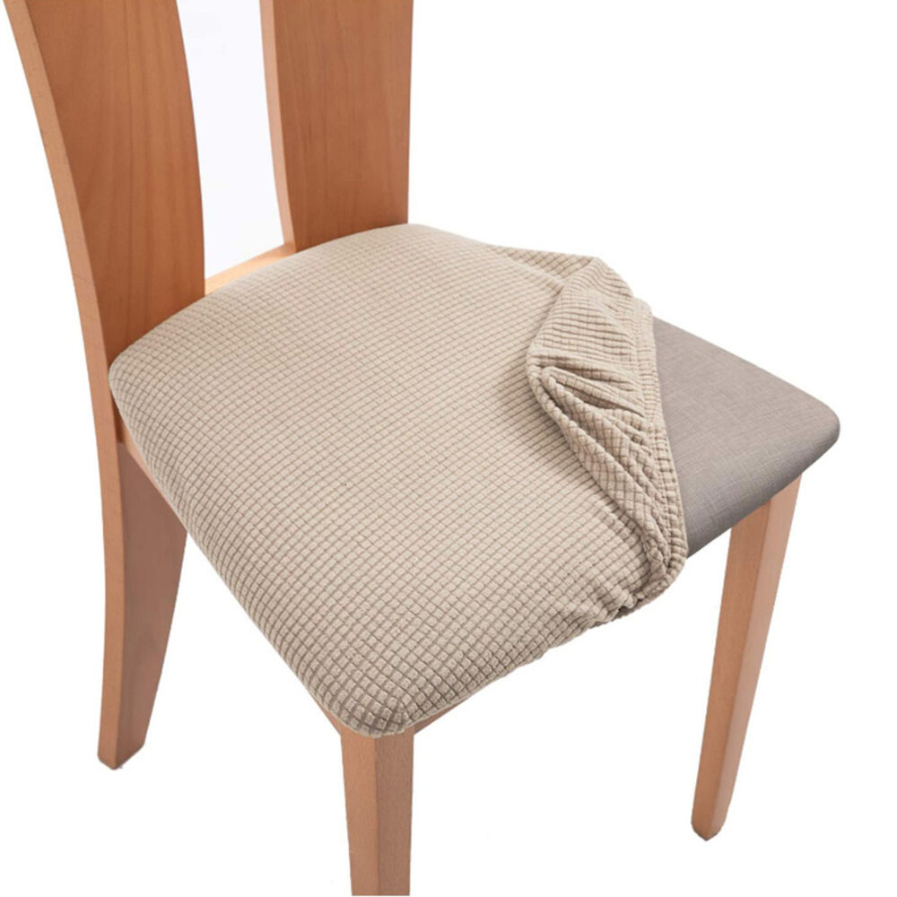 Pack De 6 Fundas Para Asiento Elasticadas Para Sillas Tella Cuadrille Color Beige image number 0.0