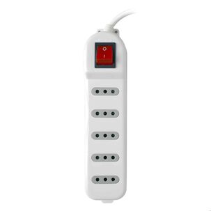 Alargador Zapatilla Con Switch 5 Posiciones 5mts Blanco - Macrotel