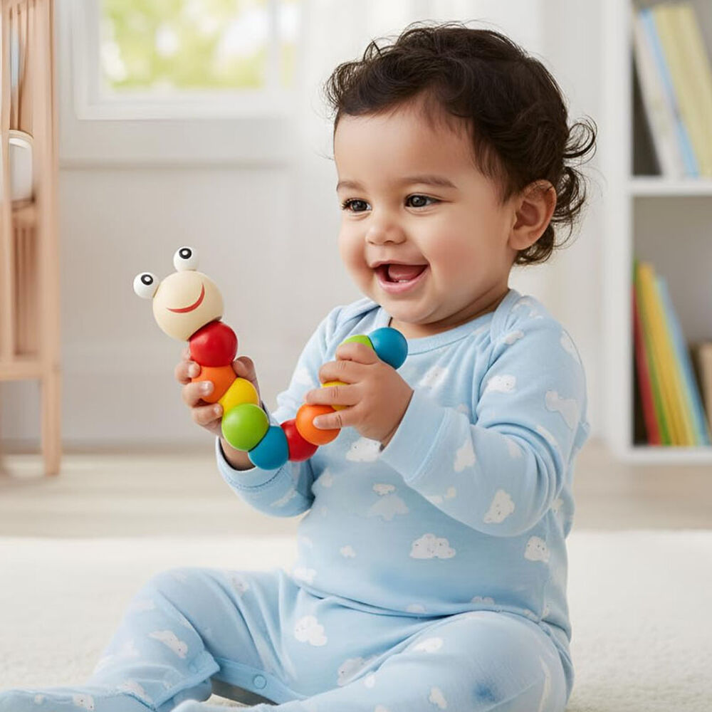 Cuncuna Flexible Juguete Madera Gusano Didactico Sensorial image number 3.0