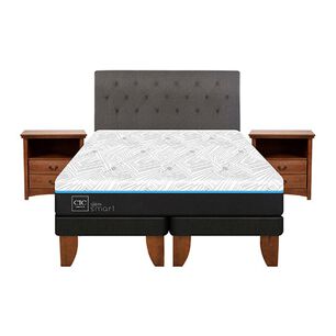Cama Europea Cic Green Infinity / King / Base Dividida + Set De Maderas