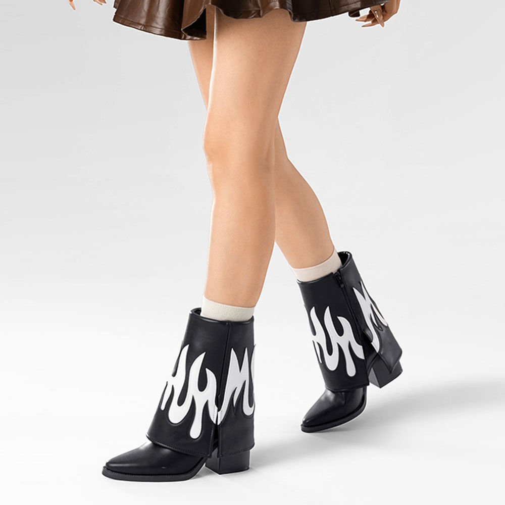 Botas Largas Mujer Eco Cuero De Moda Taco Alto Weide Dh83 image number 2.0