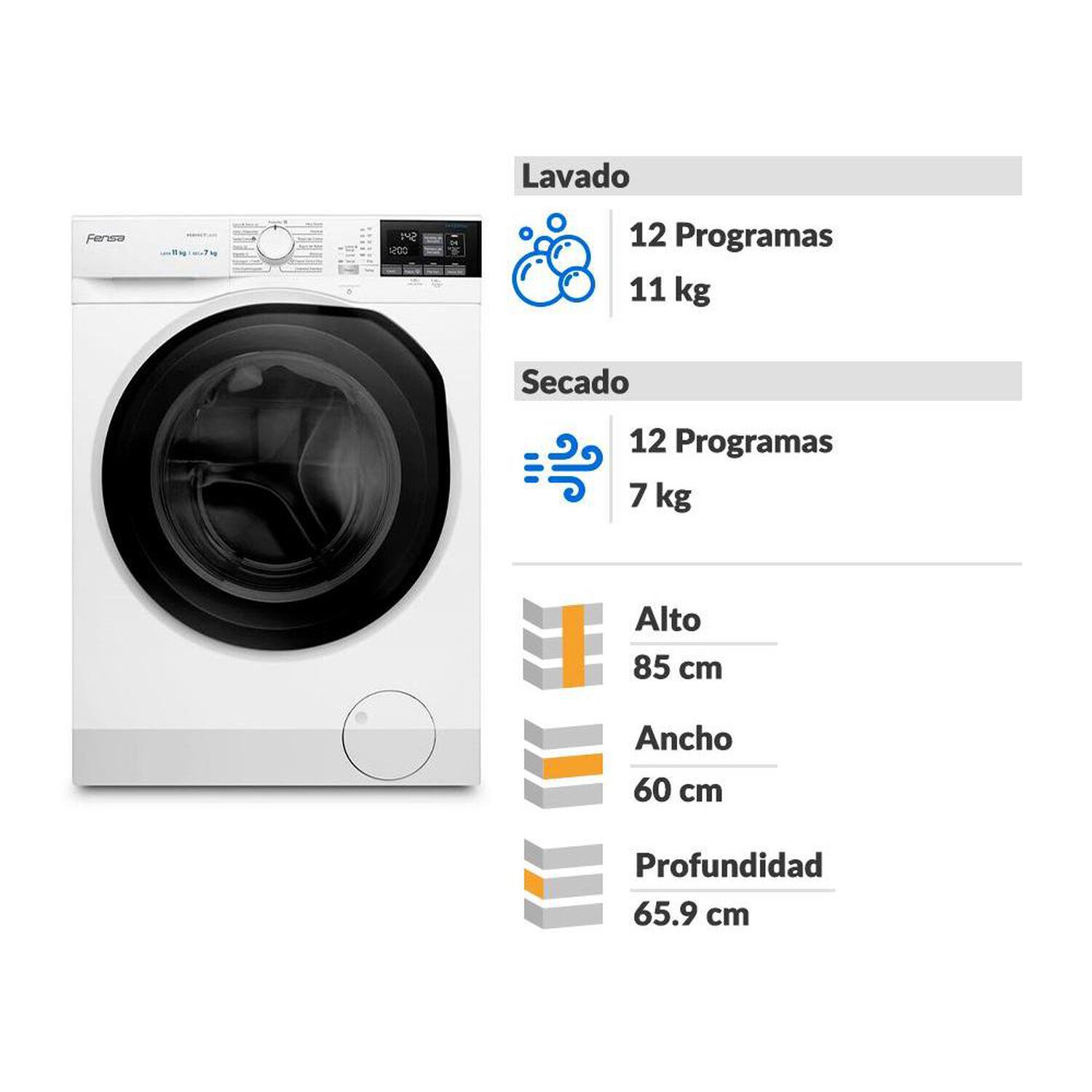Lavadora Secadora Fensa Perfect Care 11WD / 11 Kg / 7 Kg image number 1.0