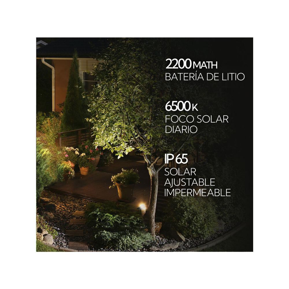 Pack 2 Foco Estaca Para Exterior Led Solar Contra Agua image number 2.0