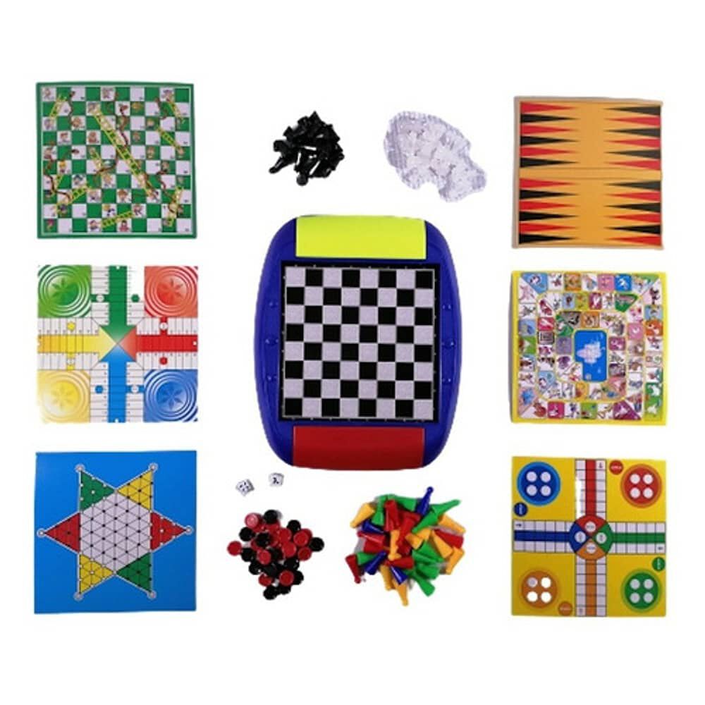 Juego De Mesa 7 X 1 Damas | Ajedrez | Backgammon | Ludo | Es image number 0.0