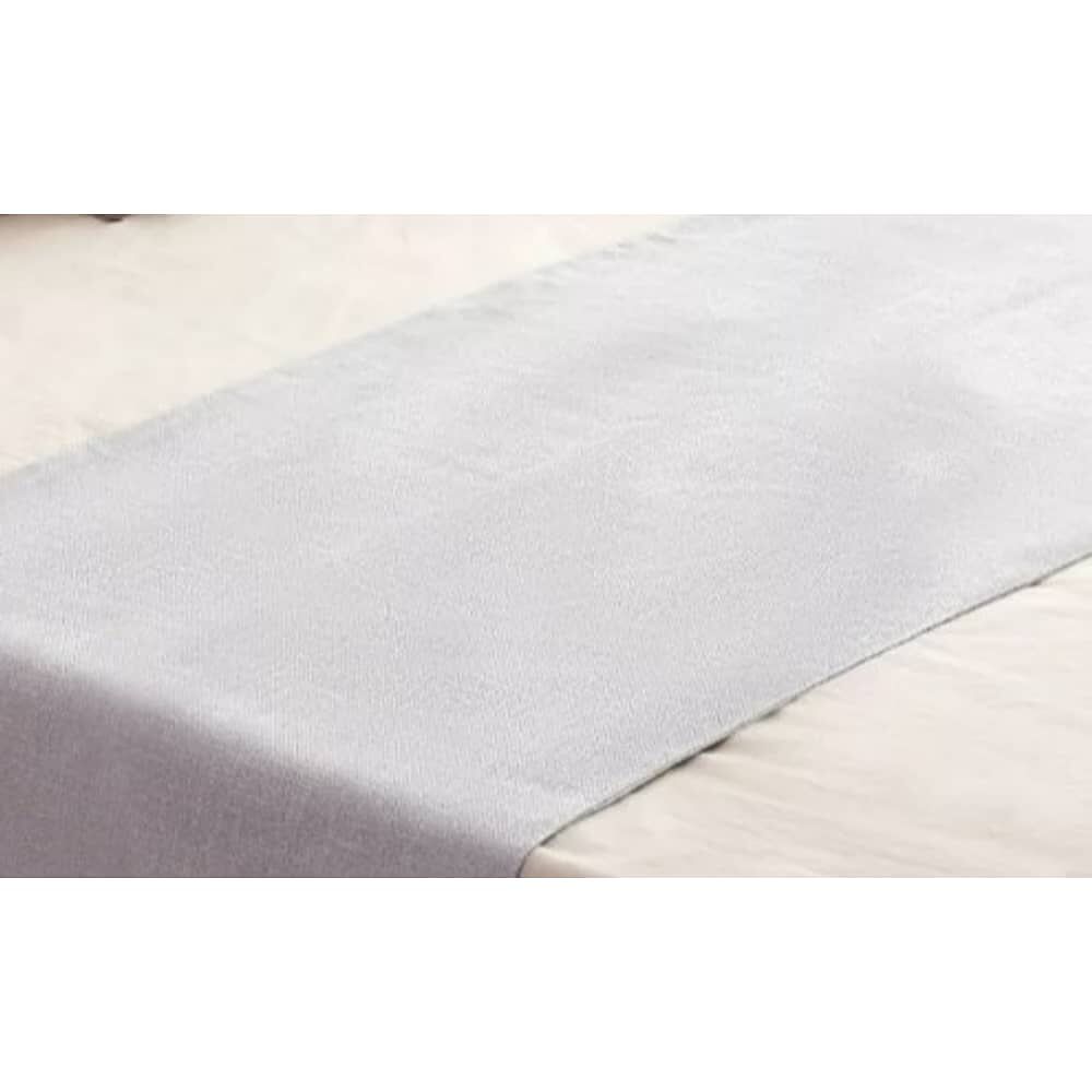 Piecera De Lino Con Pompones Medida 70x210cm King -2 Plazas. Gris Claro image number 1.0